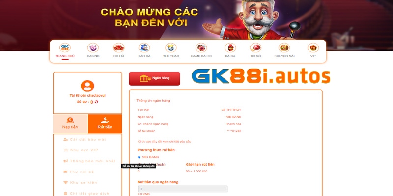 Khi mật khẩu đã được cài đặt thành công, bạn có thể tiến hành thêm ngân hàng